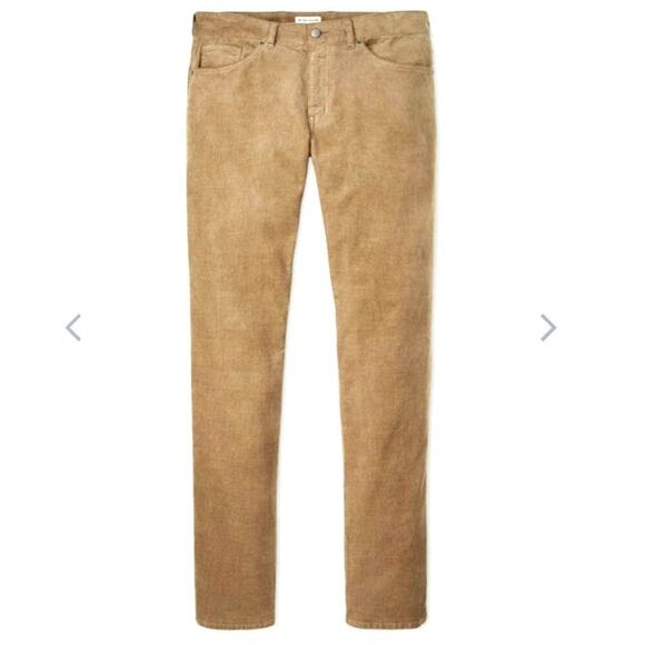 Peter Millar Mens Corduroy Tan  Pants 5 Pocket Flat Front Size 35 - Picture 1 of 7